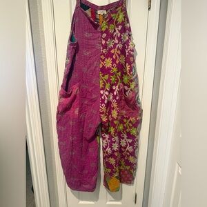 Colorful Floral Patchwork Overalls